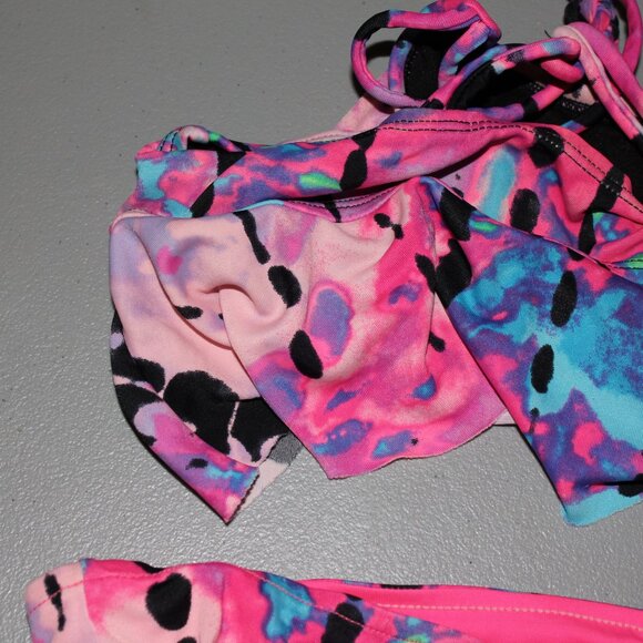 Multi Color 2 Pcs Justuice Bikini Swimsuit Size 12 - Picture 9 of 16